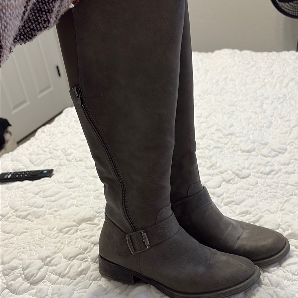 Stylish Gray Knee-High Boots